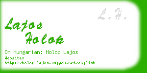 lajos holop business card